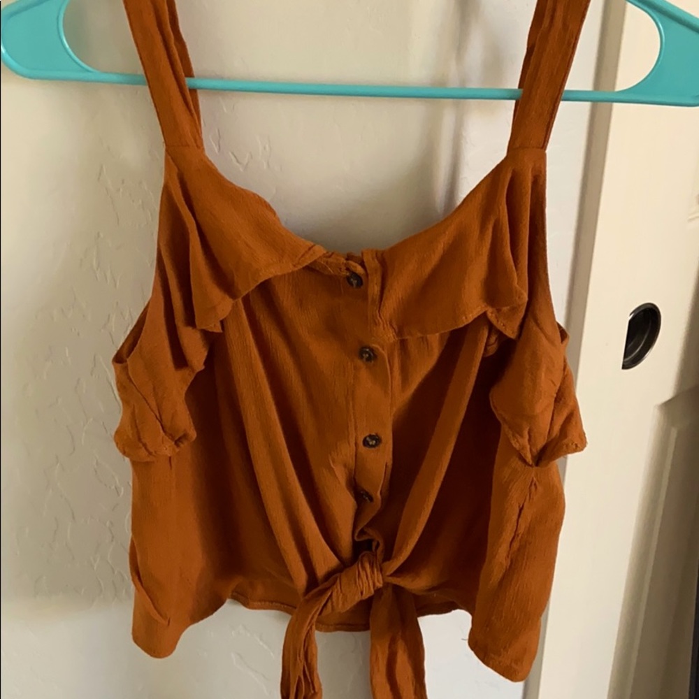 Burnt orange tie top